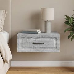vidaXL Wall-Mounted Bedside Cabinet Grey Sonoma 49 x 34.5 x 20 cm 1