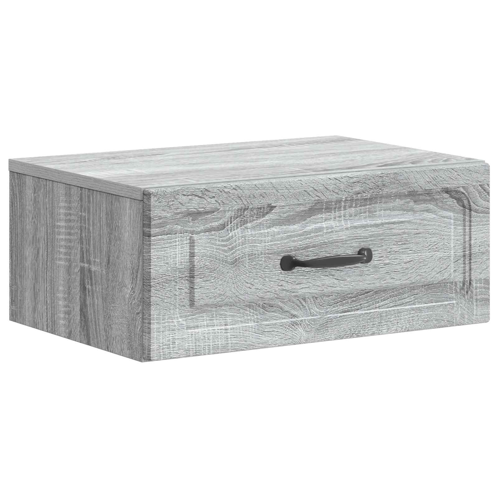 vidaXL Wall-Mounted Bedside Cabinet 2 pcs Grey Sonoma 5