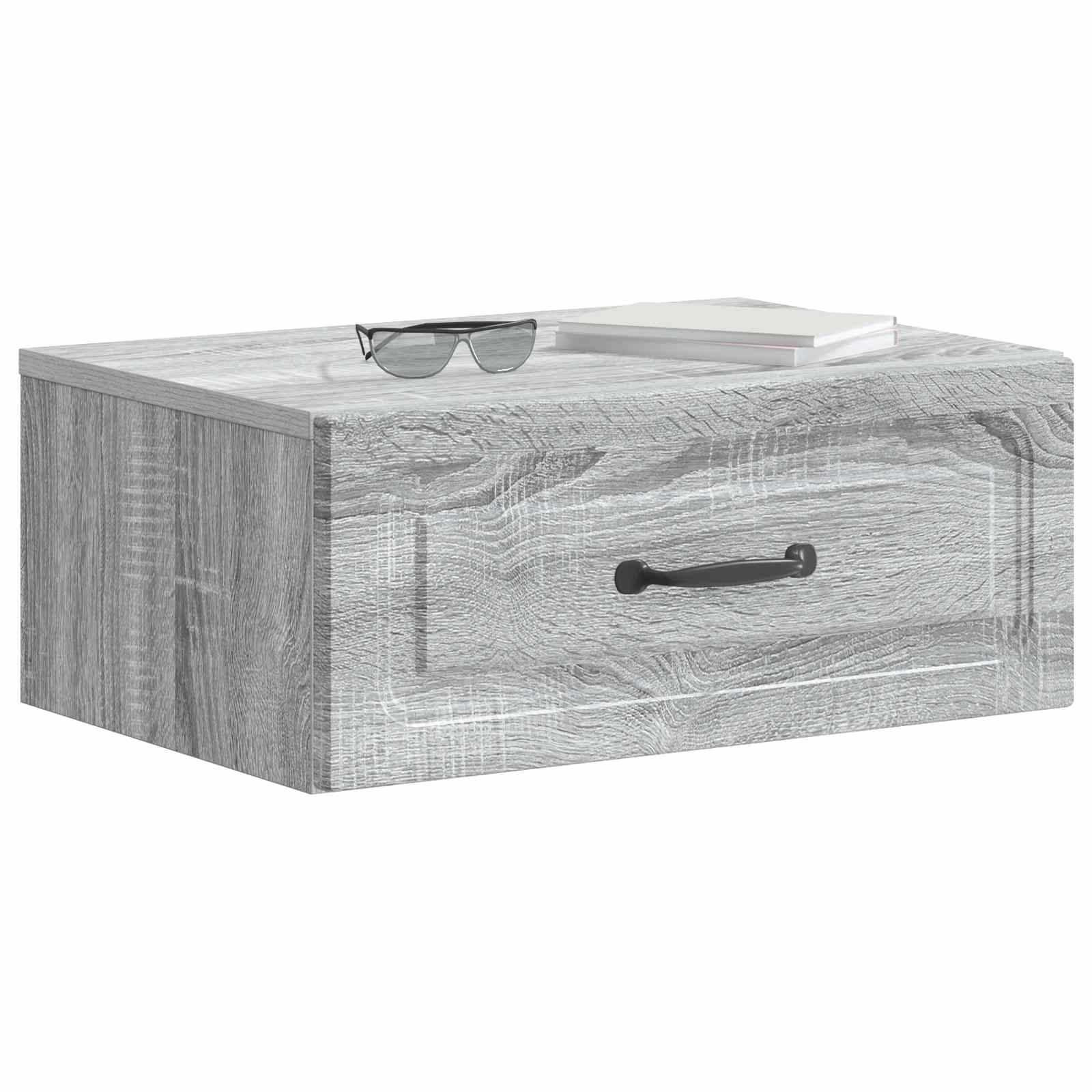 vidaXL Wall-Mounted Bedside Cabinet 2 pcs Grey Sonoma 3