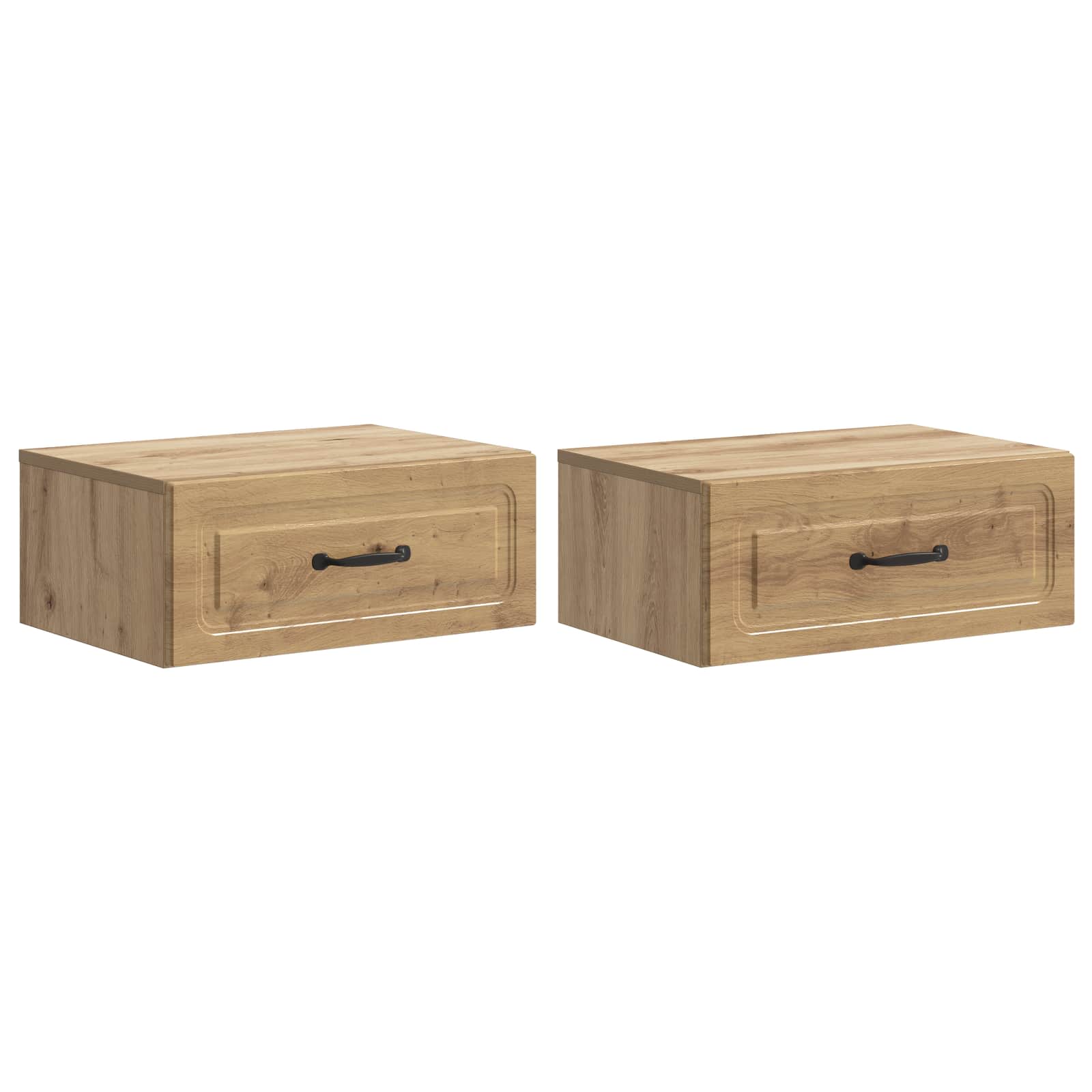 vidaXL Wall-Mounted Bedside Cabinet 2 pcs Artisan Oak 2