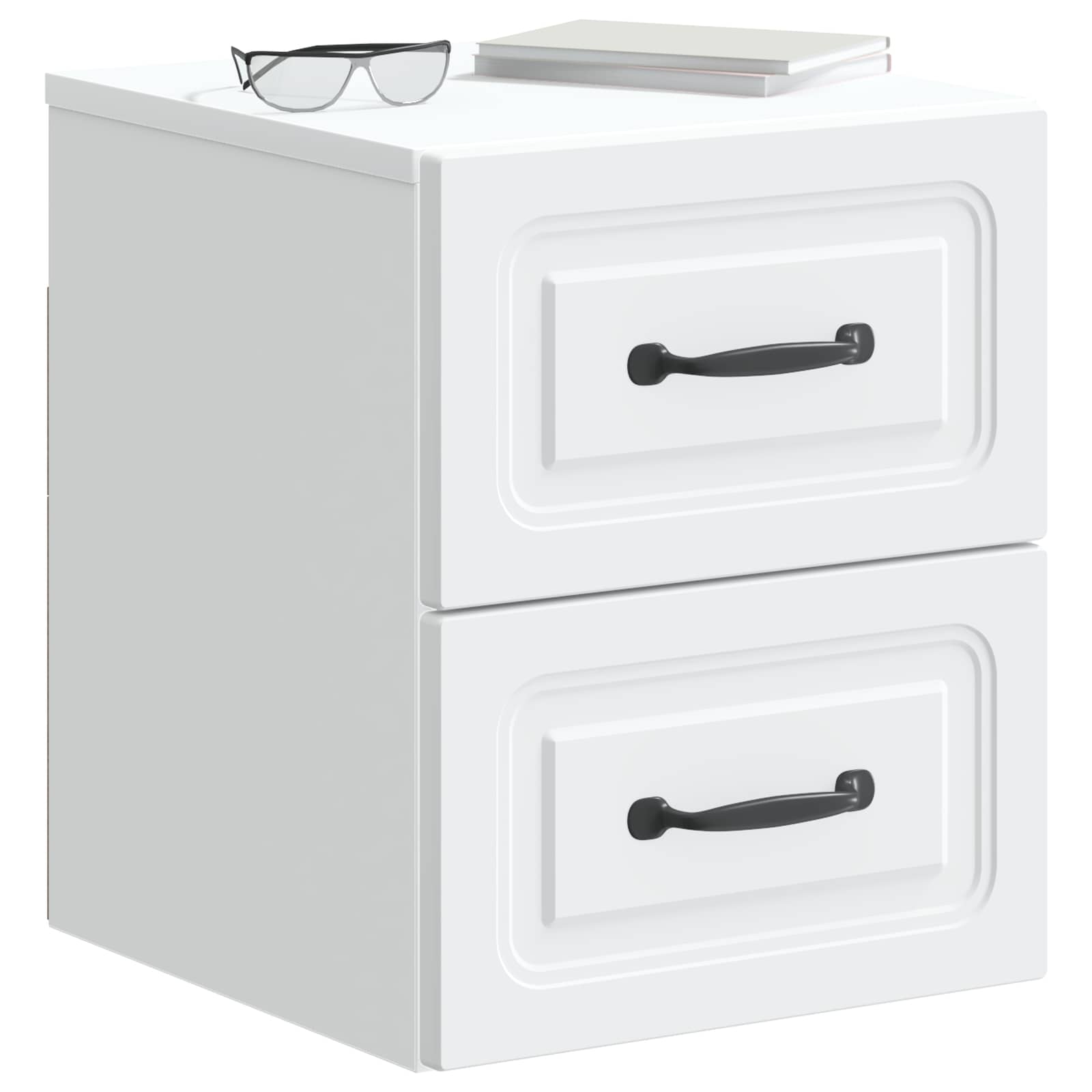 vidaXL Wall-Mounted Bedside Cabinet White 34.5 x 33 x 40 cm 3