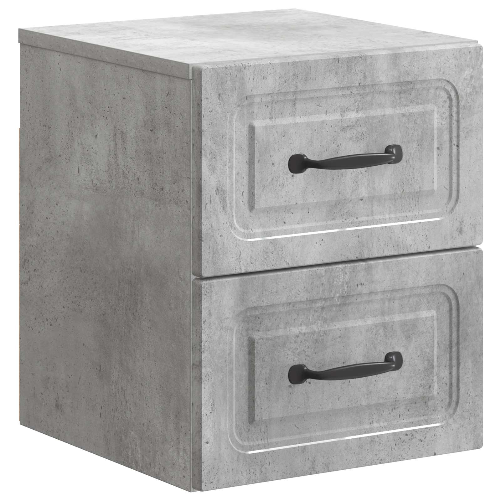 vidaXL Wall-Mounted Bedside Cabinet Concrete Grey 34.5 x 33 x 40 cm 2