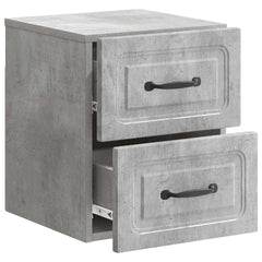 vidaXL Wall-Mounted Bedside Cabinet Concrete Grey 34.5 x 33 x 40 cm 4
