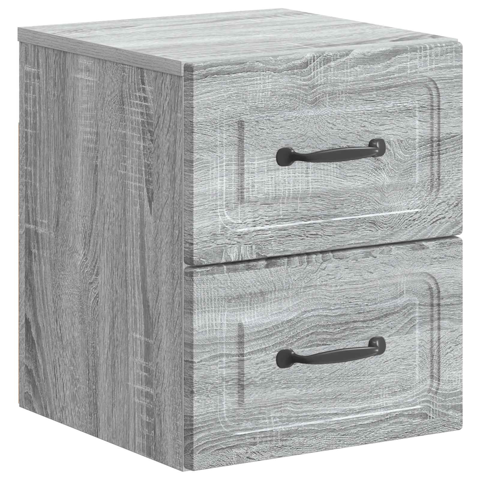 vidaXL Wall-Mounted Bedside Cabinet Grey Sonoma 34.5 x 33 x 40 cm 2