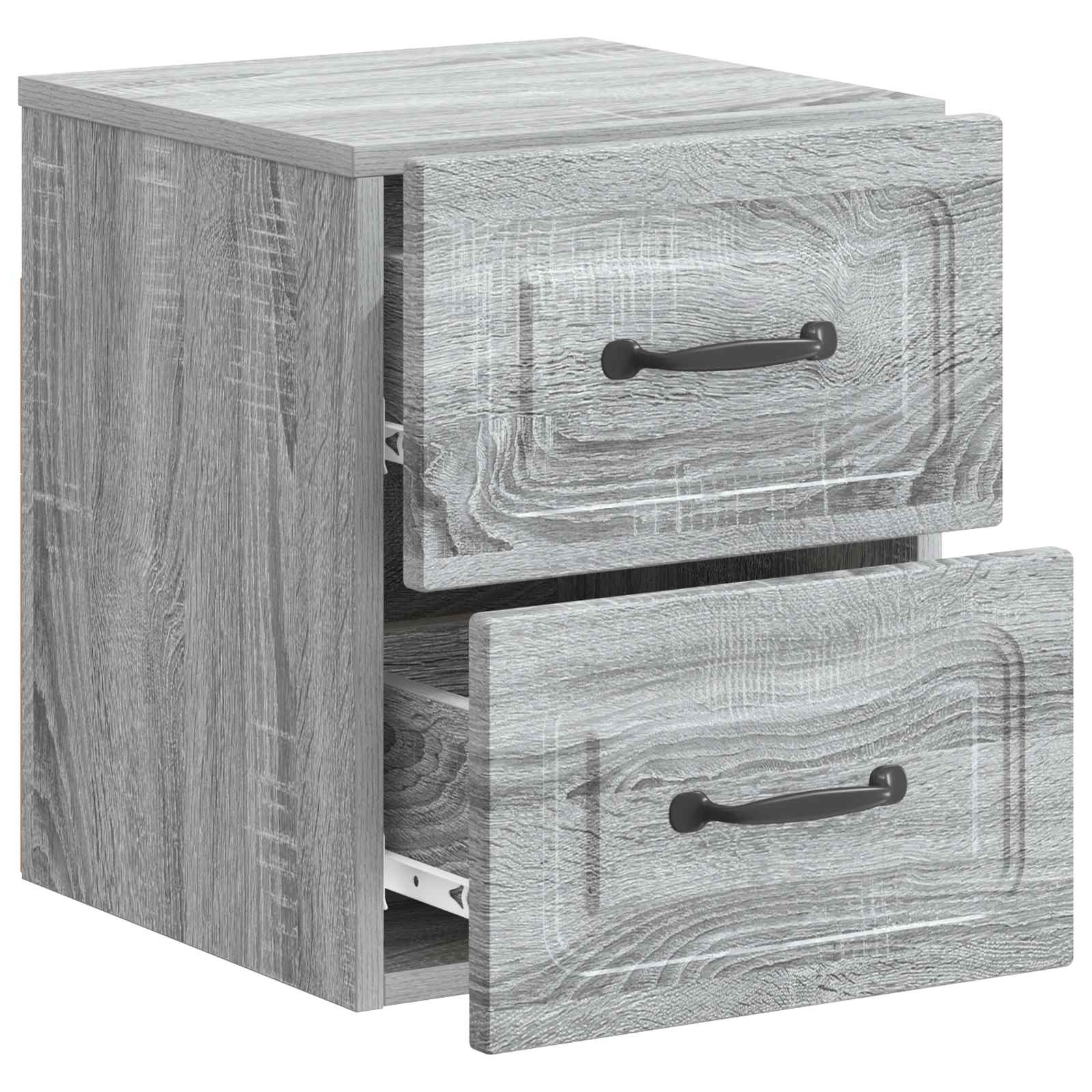 vidaXL Wall-Mounted Bedside Cabinet Grey Sonoma 34.5 x 33 x 40 cm 4