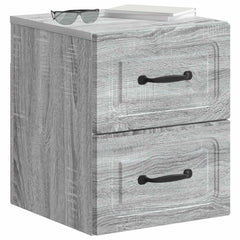 vidaXL Wall-Mounted Bedside Cabinet Grey Sonoma 34.5 x 33 x 40 cm 3