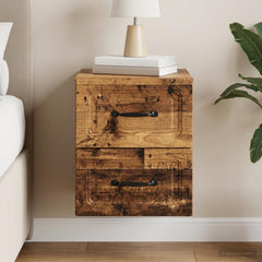 vidaXL Wall-Mounted Bedside Cabinet Old Wood 34.5 x 33 x 40 cm 1
