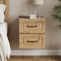 vidaXL Wall-Mounted Bedside Cabinet Artisan Oak 34.5 x 33 x 40 cm 1