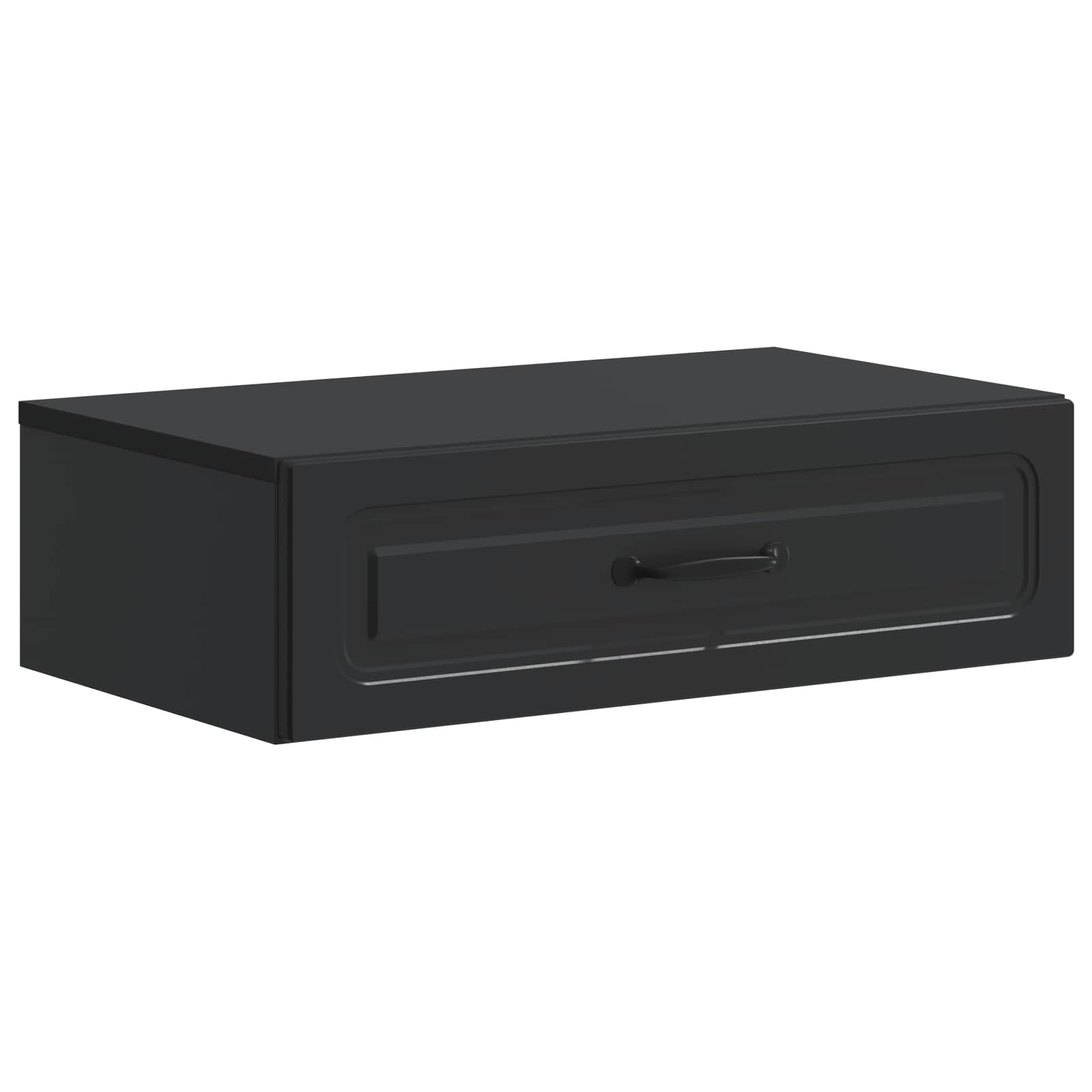 vidaXL Wall-Mounted Side Table Black 59 x 34.5 x 17 cm Engineered Wood 2