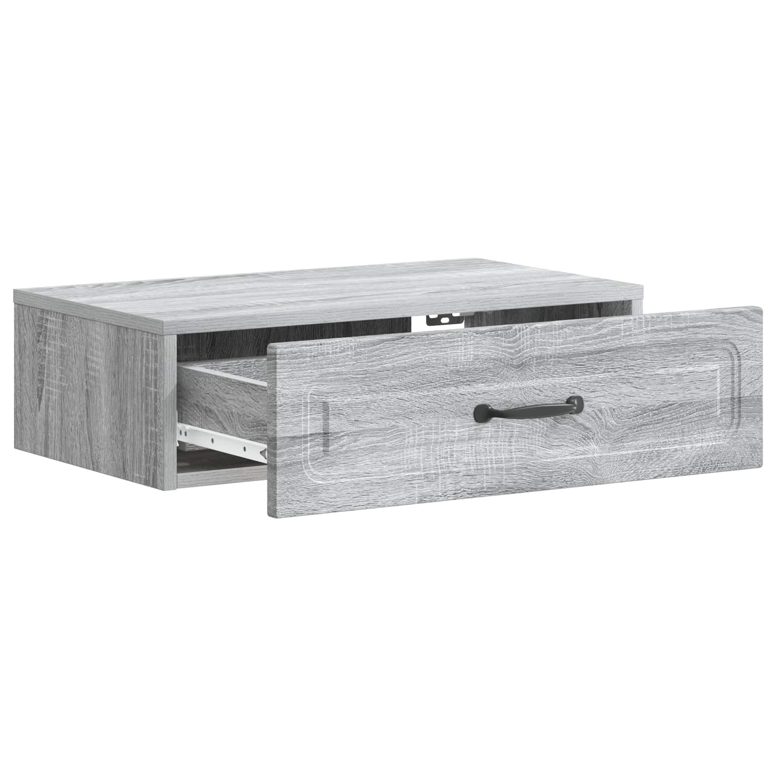 vidaXL Wall-Mounted Side Table Grey Sonoma 59 x 34.5 x 17 cm 4