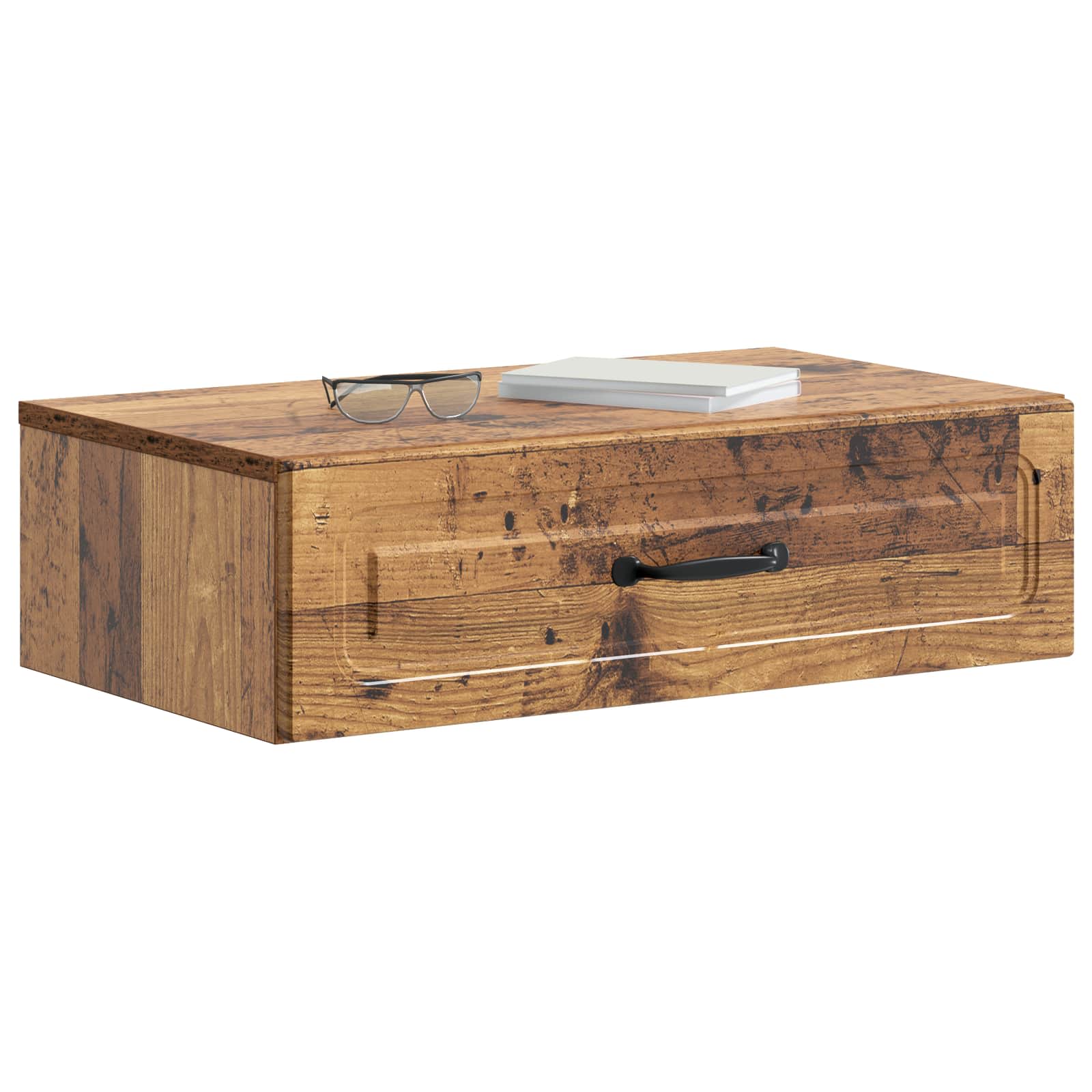 vidaXL Wall-Mounted Side Table Wall-mounted Old Wood 59 x 34.5 x 17 cm 3