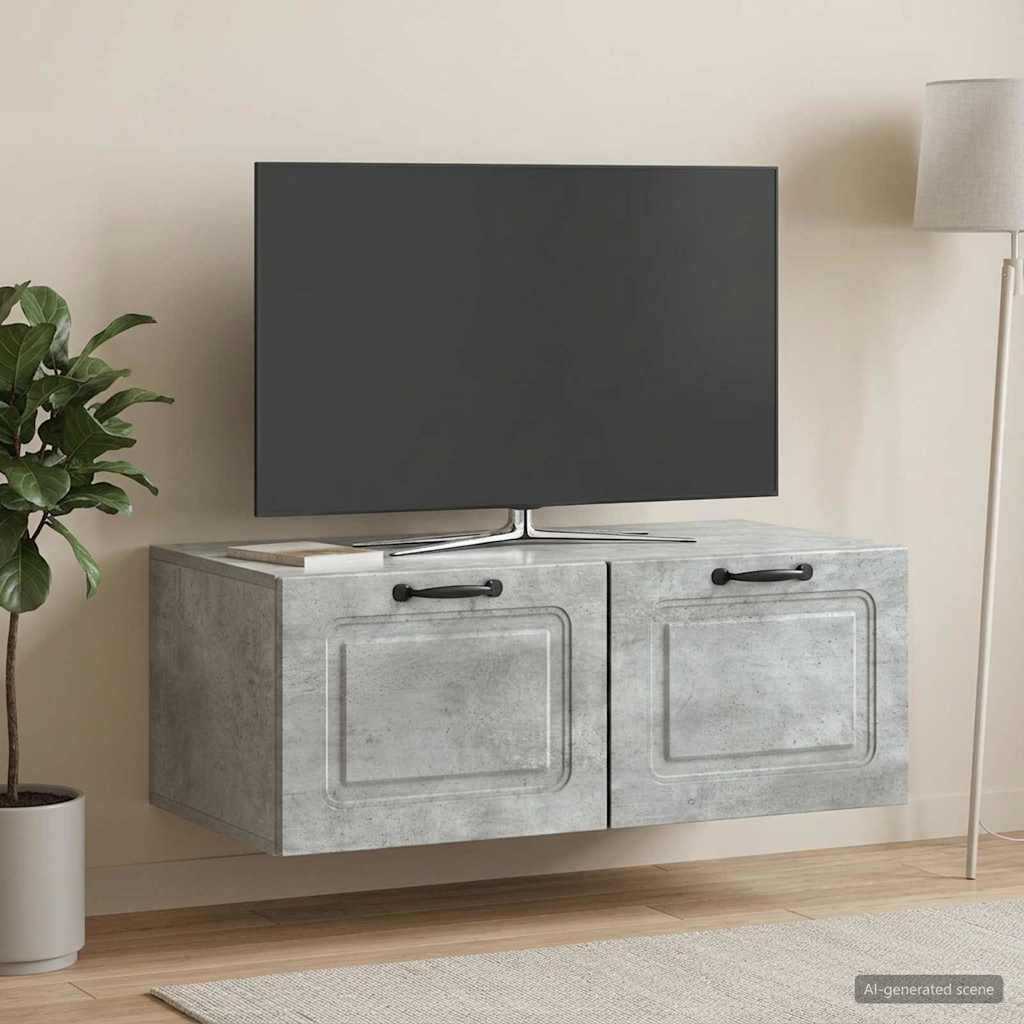 Wall-Mounted TV Cabinet 78.5 x 41 x 30 cm Concrete grey