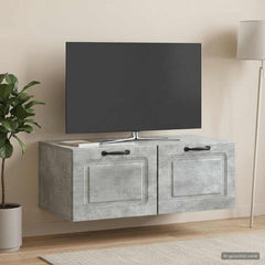 Wall-Mounted TV Cabinet 78.5 x 41 x 30 cm Concrete grey