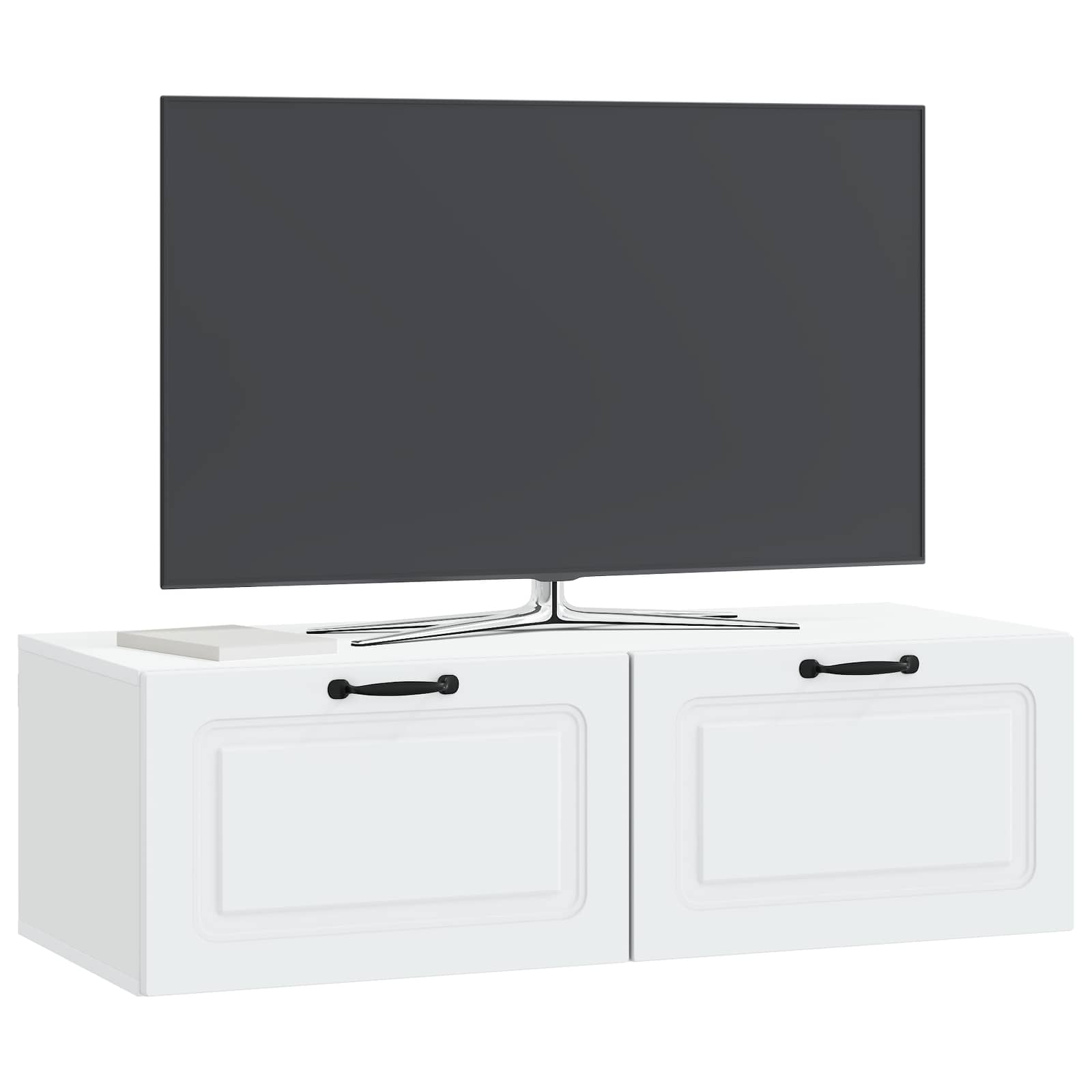 vidaXL Wall-Mounted TV Cabinet White 98 x 41 x 30 cm Engineered Wood 3