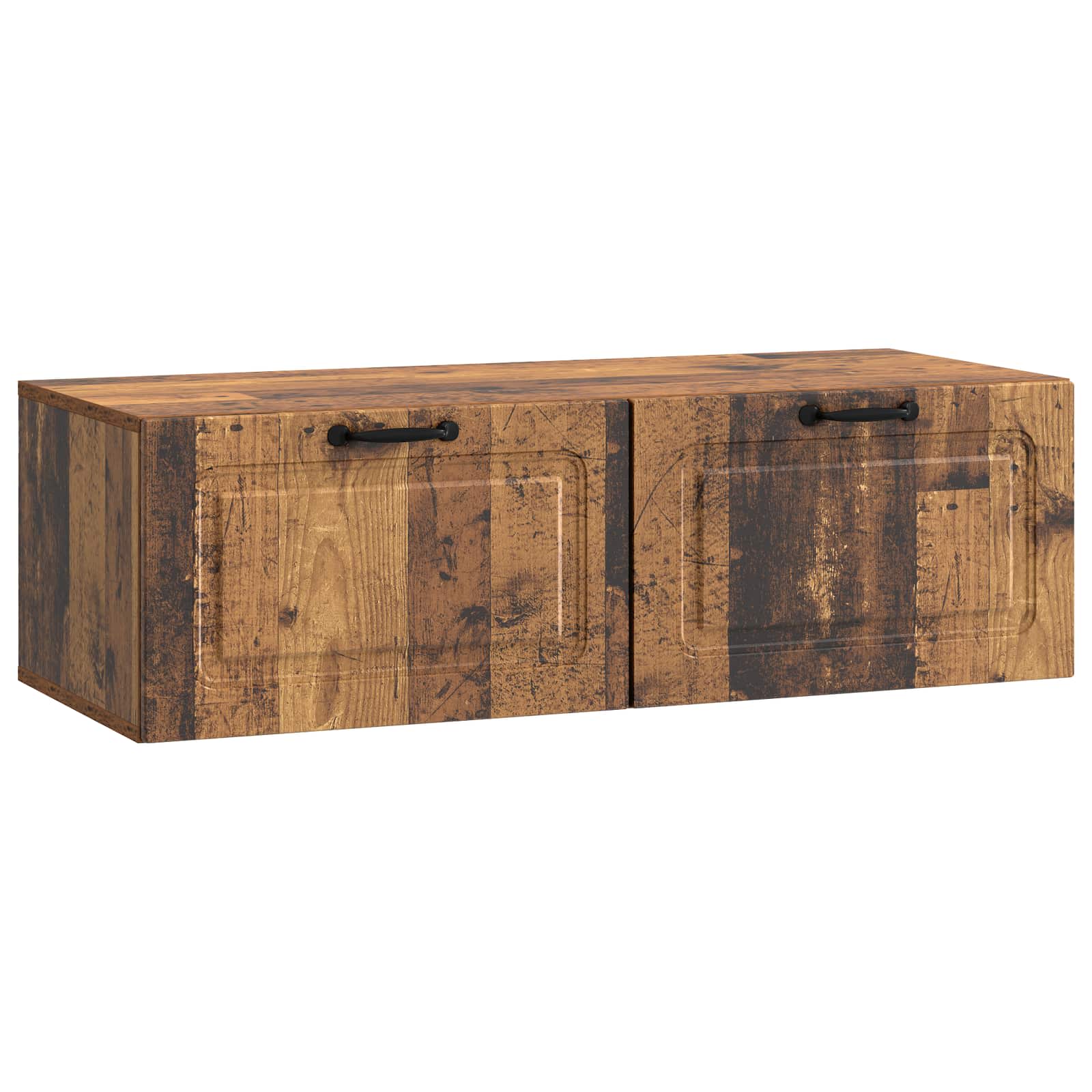 vidaXL Wall-Mounted TV Cabinet Wall-mounted Old Wood 98 x 41 x 30 cm 2
