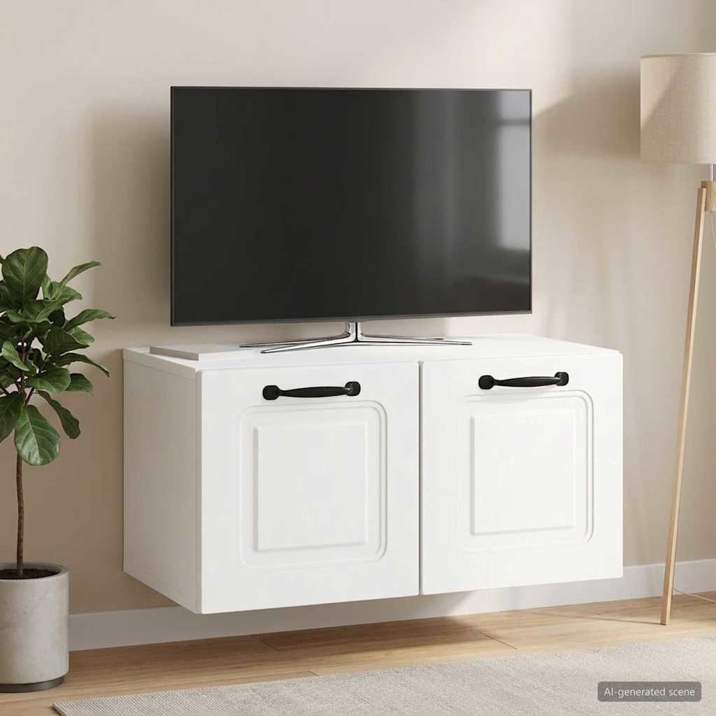 vidaXL Wall-Mounted TV Cabinet White 59.5 x 31 x 30 cm Engineered Wood 1