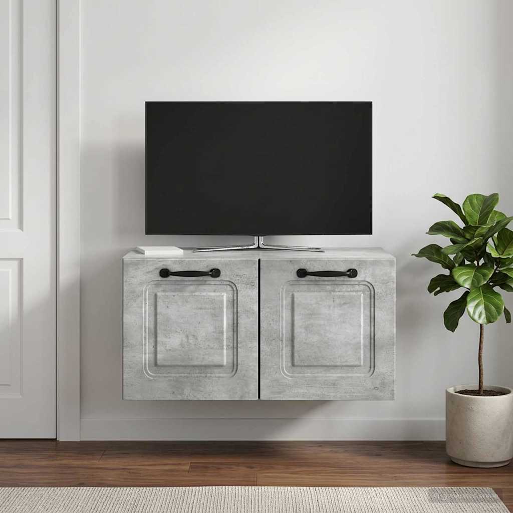 vidaXL Wall-Mounted TV Cabinet Concrete Grey 59.5 x 31 x 30 cm 1