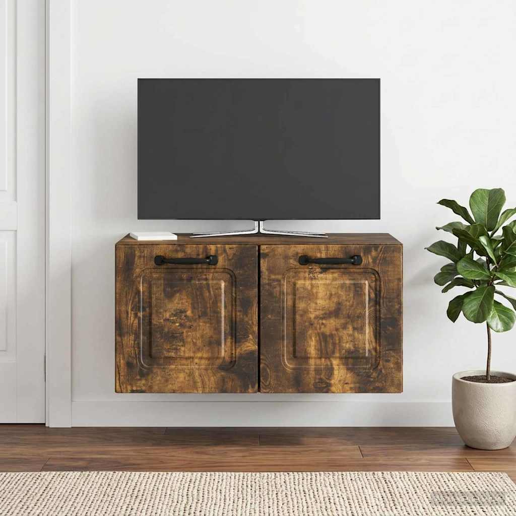 vidaXL Wall-Mounted TV Cabinet Smoked Oak 59.5 x 31 x 30 cm 1