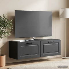vidaXL Wall-Mounted TV Cabinet Black 98 x 31 x 30 cm Engineered Wood 4