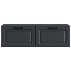 vidaXL Wall-Mounted TV Cabinet Black 98 x 31 x 30 cm Engineered Wood 6