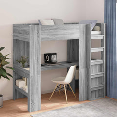 Loft Bed Frame Desk Grey sonoma