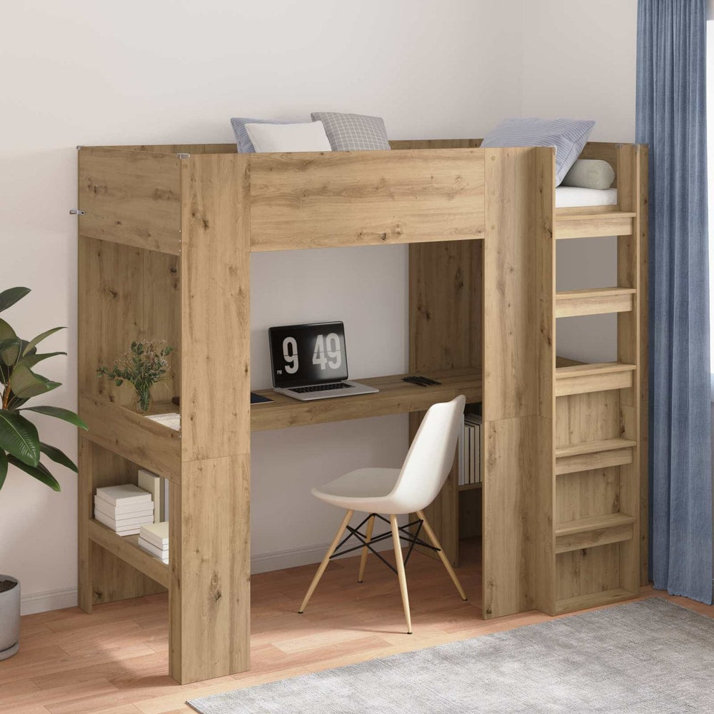 Loft Bed Frame Desk Artisan oak