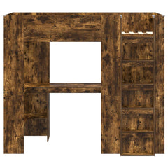 Loft Bed Frame Desk Engineered Wood Smoked oak