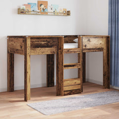 Bunk Bed for Kids Engineered wood Length 190 cm Old wood 75 cm