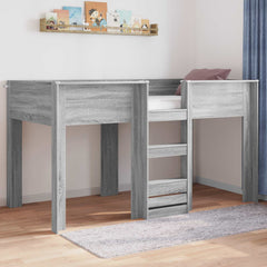 Bunk Bed for Kids Engineered wood Length 190 cm Grey sonoma 90 cm