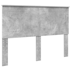 Bed Frame with Headboard 160 x 200 cm Solid Pine Wood Concrete grey