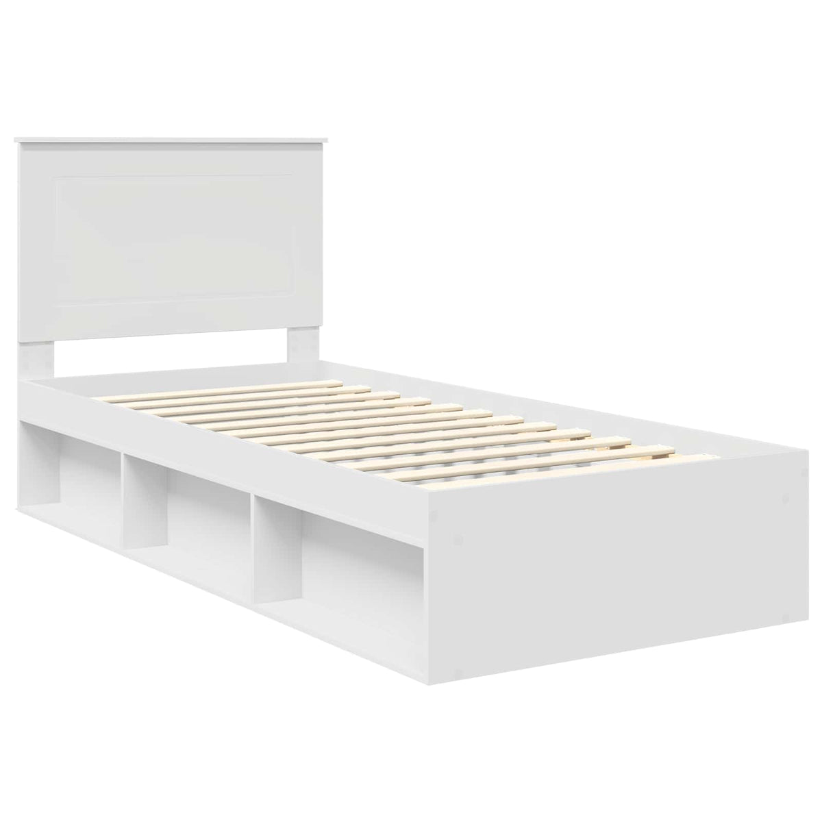 Bed Frame with Headboard 90 x 200 cm Solid Pine Wood White