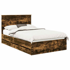 Bed Frame Drawer Engineer Wood Smoked Oak