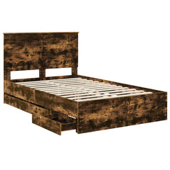 Bed Frame Drawer Engineer Wood Smoked Oak