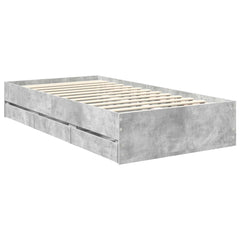 Bed Frame Wood Concrete grey
