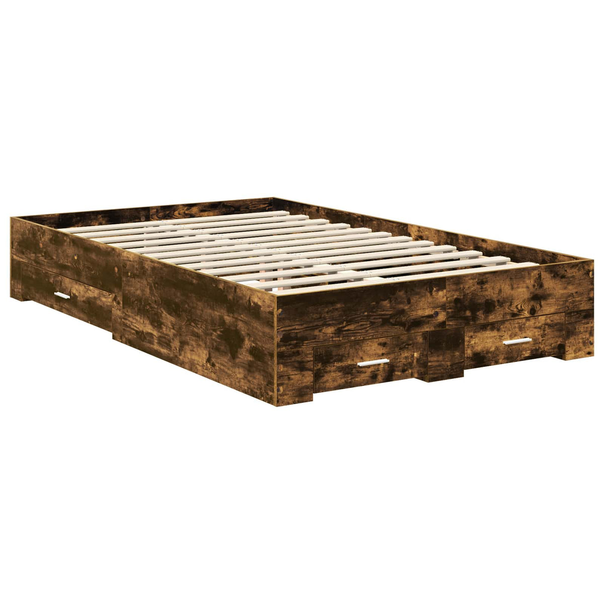 Bed Frame Engineered Wood Length Smoked Oak