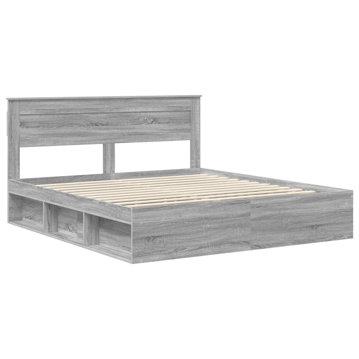 Bed Frame Engineered Wood Length 200 cm Grey Sonoma 180 cm