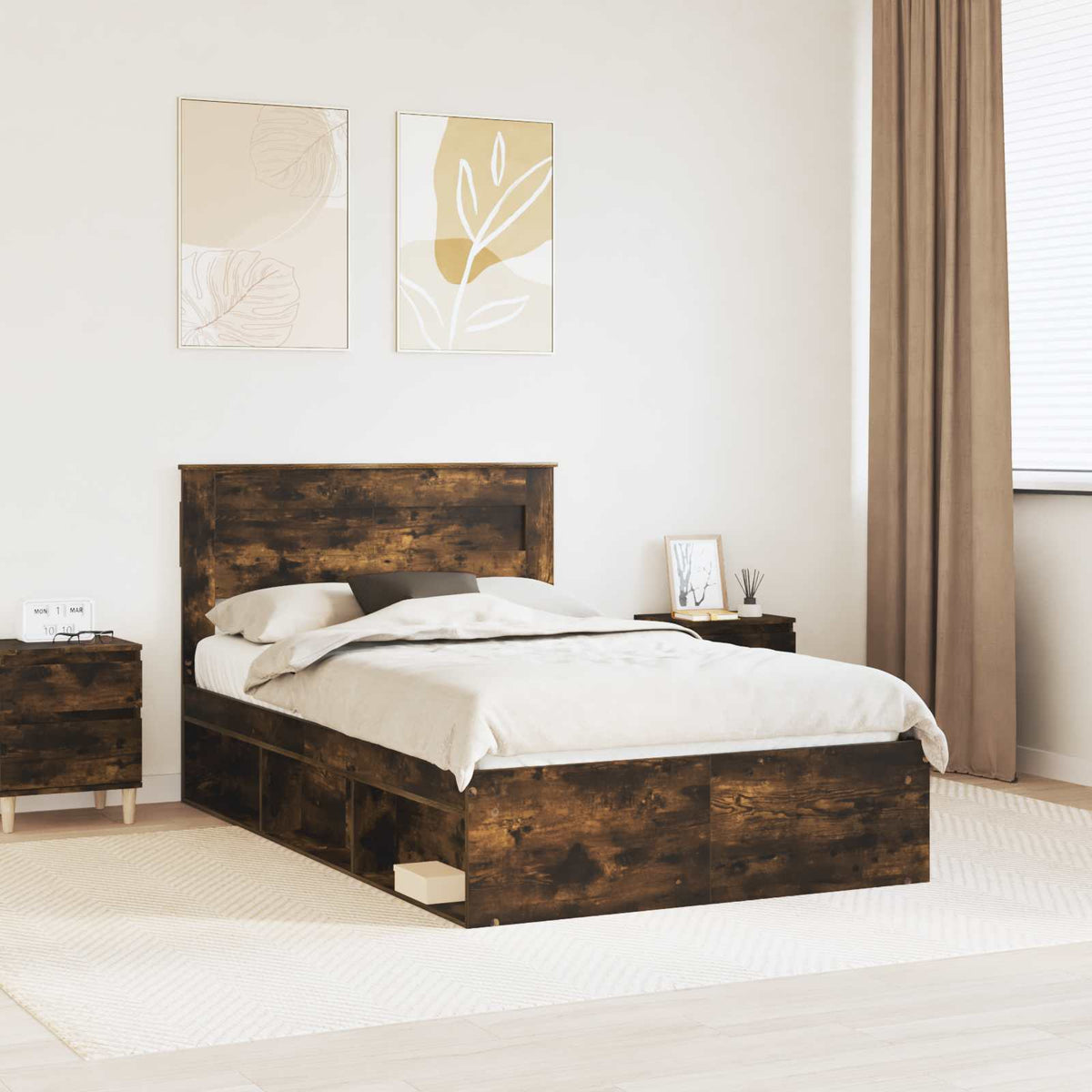 Bed Frame Engineered Wood Smoked oak