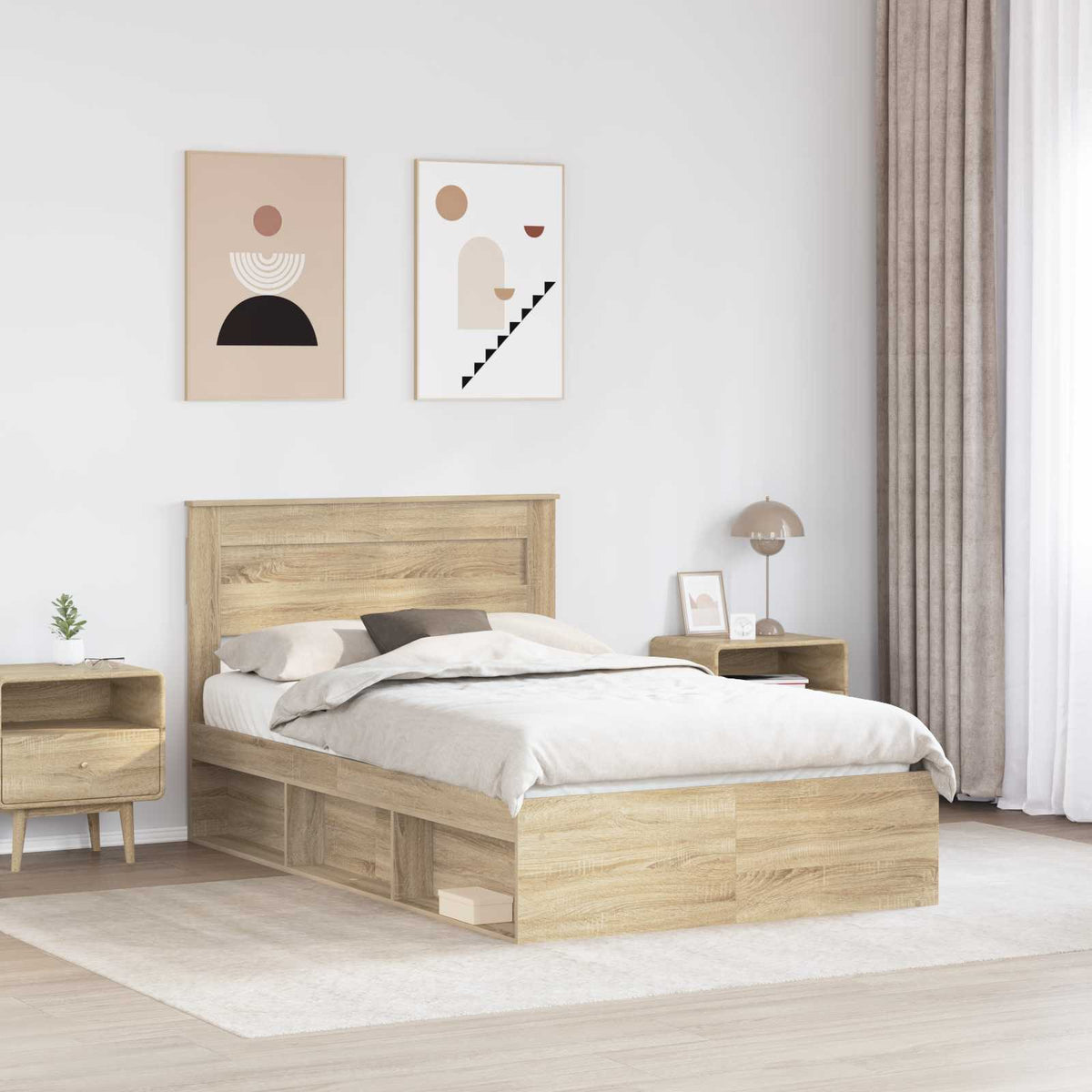 Bed Frame Engineered Wood Sonoma Oak