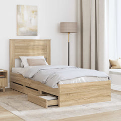 Bed Frame with Drawer Engineer Wood Length 190 cm Sonoma oak 75 cm
