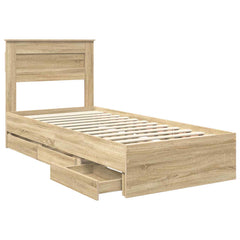 Bed Frame with Drawer Engineer Wood Length 190 cm Sonoma oak 75 cm