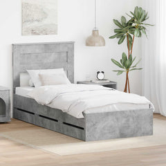 Bed Frame Drawer Engineer Wood Length Concrete grey