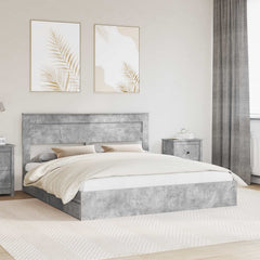 Storage Bed Engineered Wood Length 200 cm Concrete Grey 200 cm