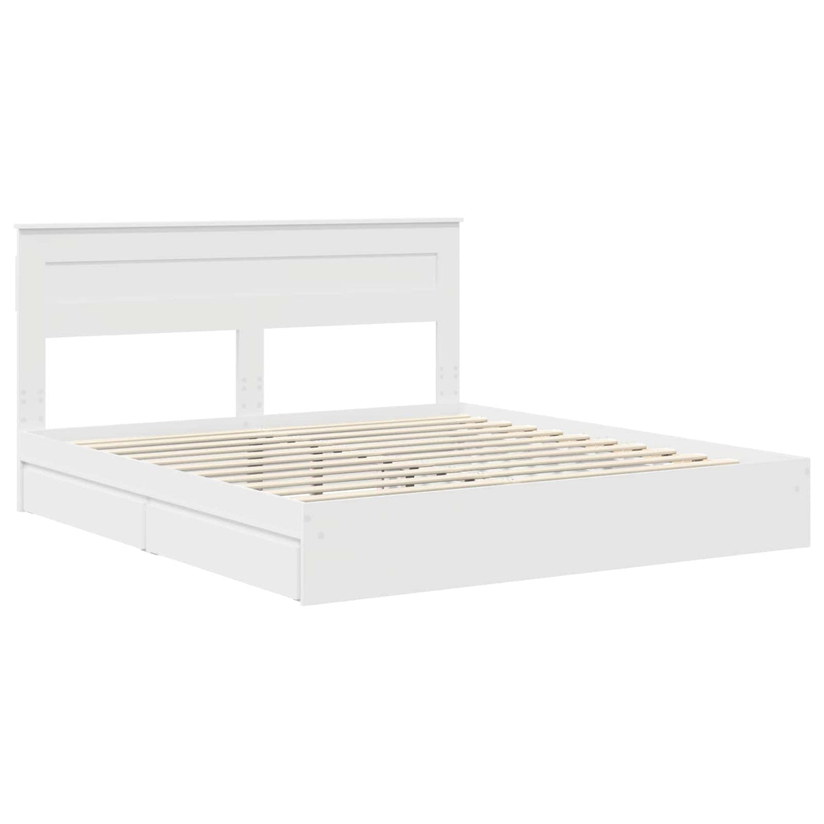 vidaXL Storage Bed with Drawer White 180 x 200 cm Engineered Wood 4