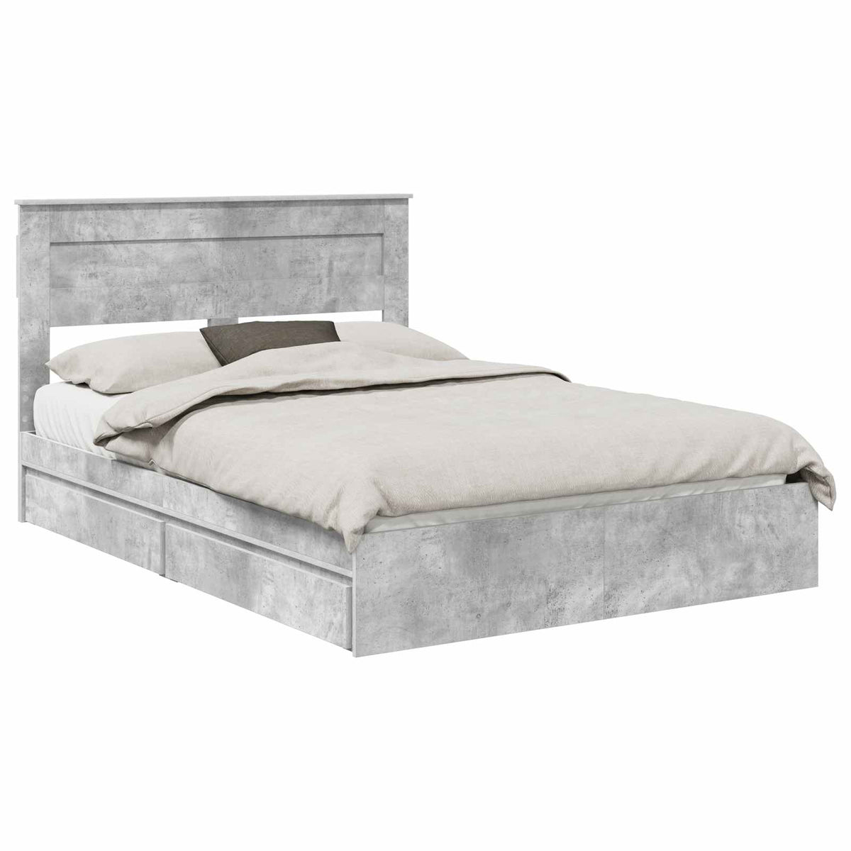 Storage Bed Engineered Wood Length 200 cm Concrete Grey 150 cm