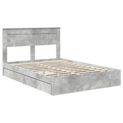 Storage Bed Engineered Wood Length 200 cm Concrete Grey 150 cm