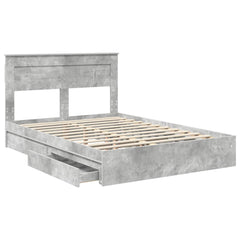 Storage Bed Engineered Wood Length 200 cm Concrete Grey 150 cm