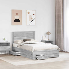 Bed Frame Drawer Engineered Wood Grey sonoma