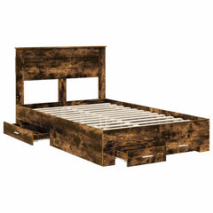 Bed Frame Drawer Engineered Wood Smoked oak