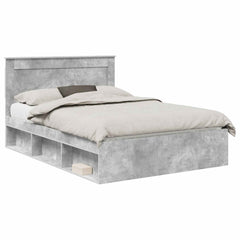 Bed Frame Engineered Wood Length 200 cm Concrete Grey 160 cm