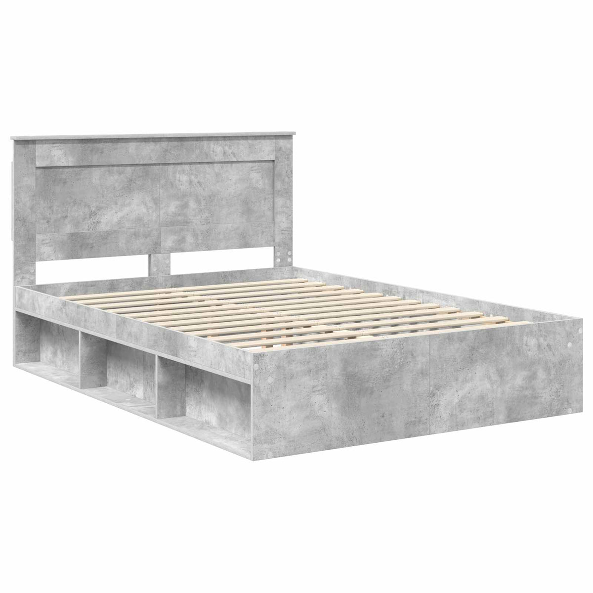 Bed Frame Engineered Wood Length 200 cm Concrete Grey 160 cm